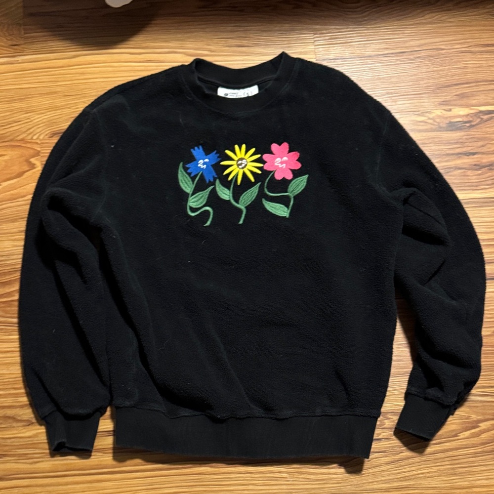 Unisex Parks Project terry sweatshirt with embroidered flowers, small